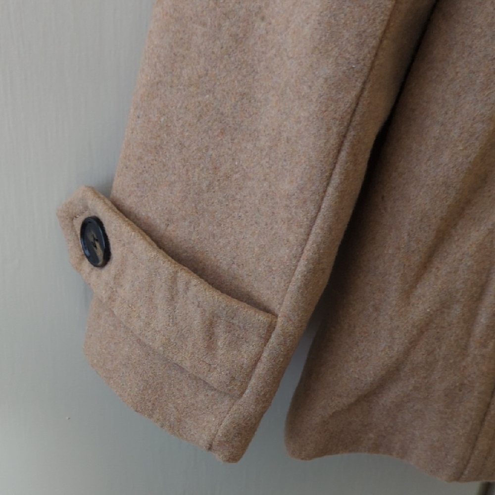 Thread & Supply Tan Pea Coat with Wide Lapels - Picture 3 of 5